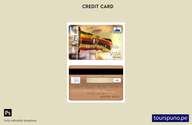 listo para imprimir la plantilla electrónica de visa del Banco ABC de Uganda de 